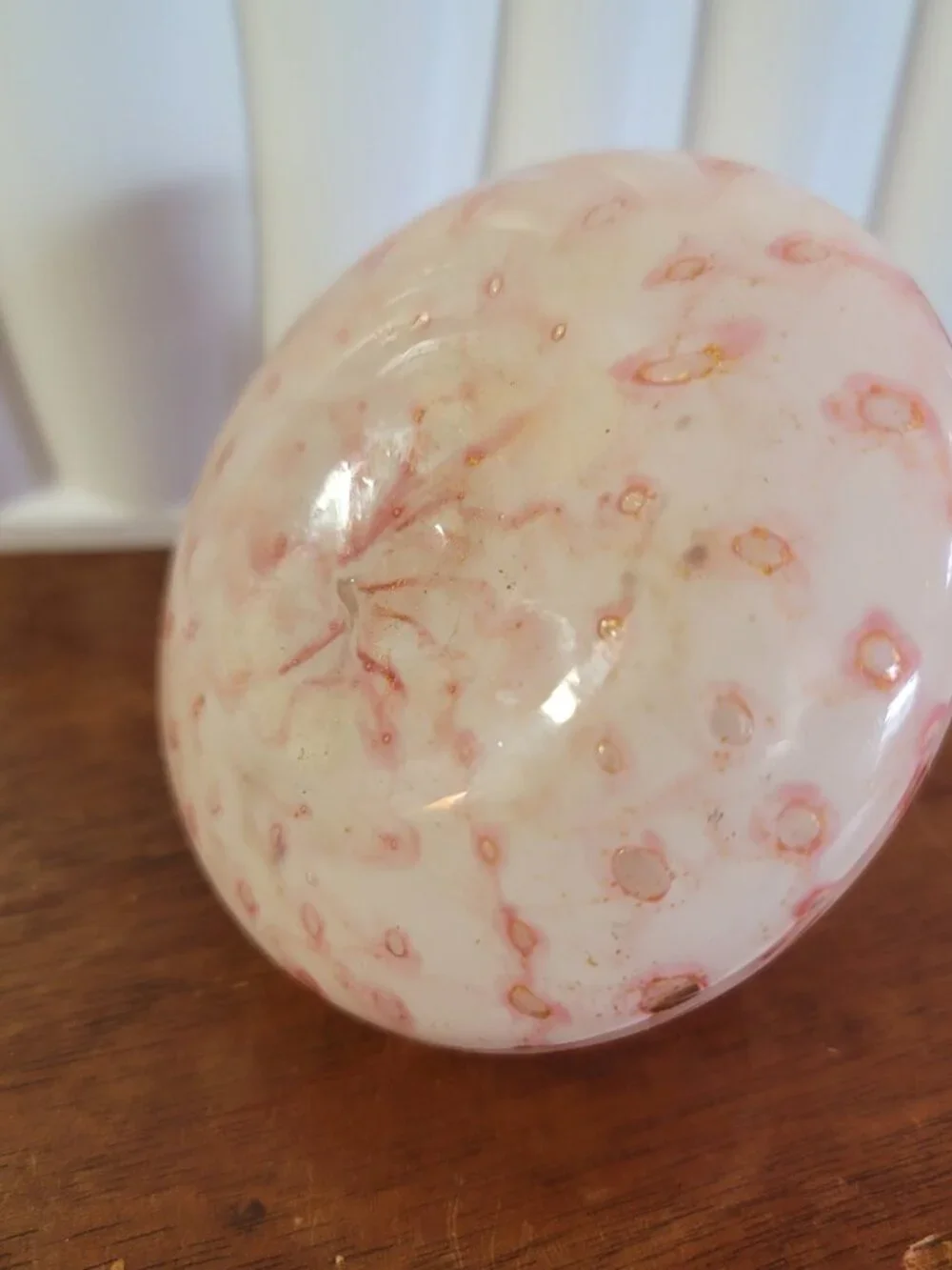 Rare Victorian Antique Blown Opalescent Polka Dot Glass Oil Lamp